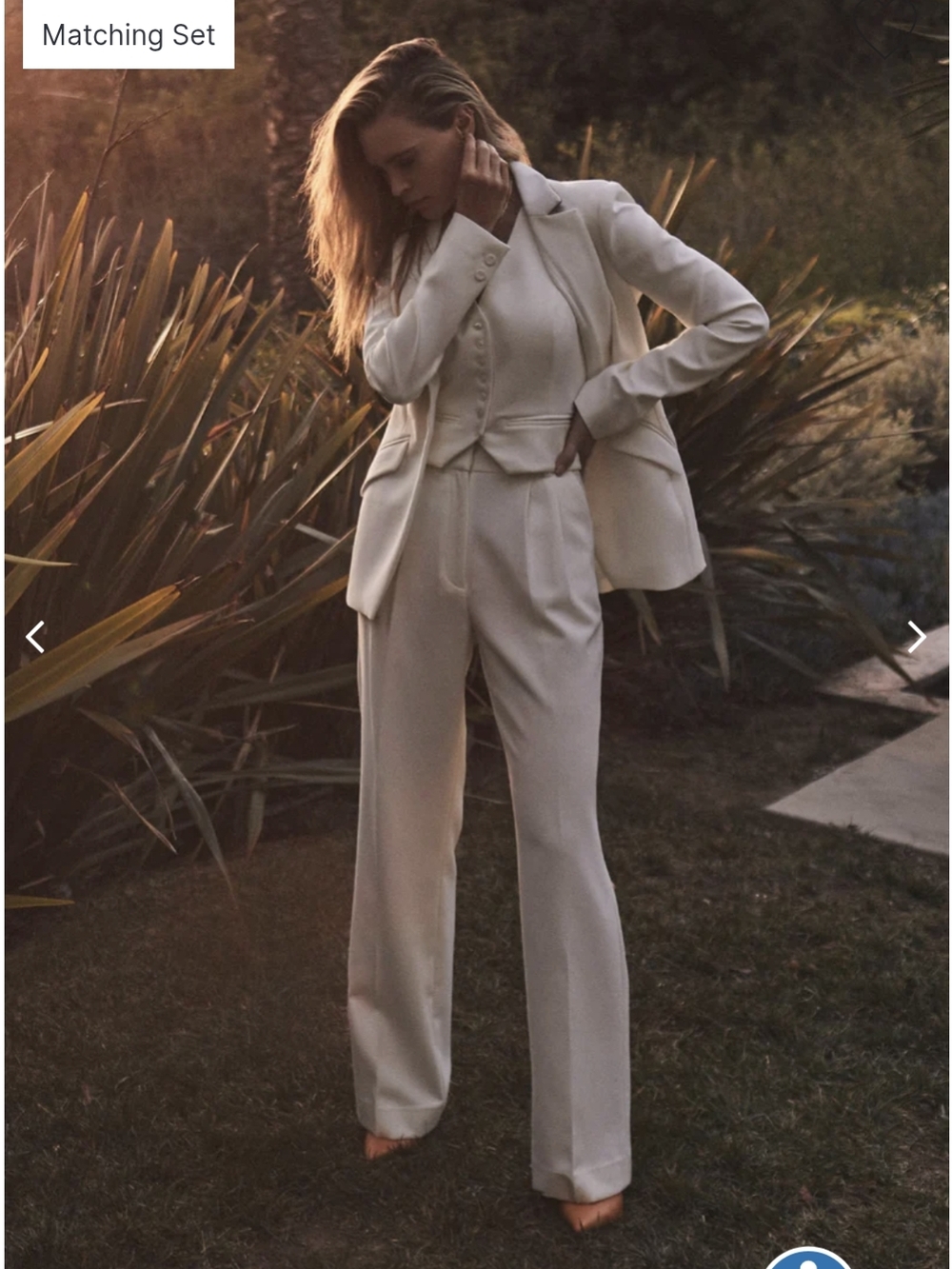 Favorite Daughter Ivory Vest & Blazer Set Size M